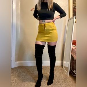 Faux suede over the knee boots